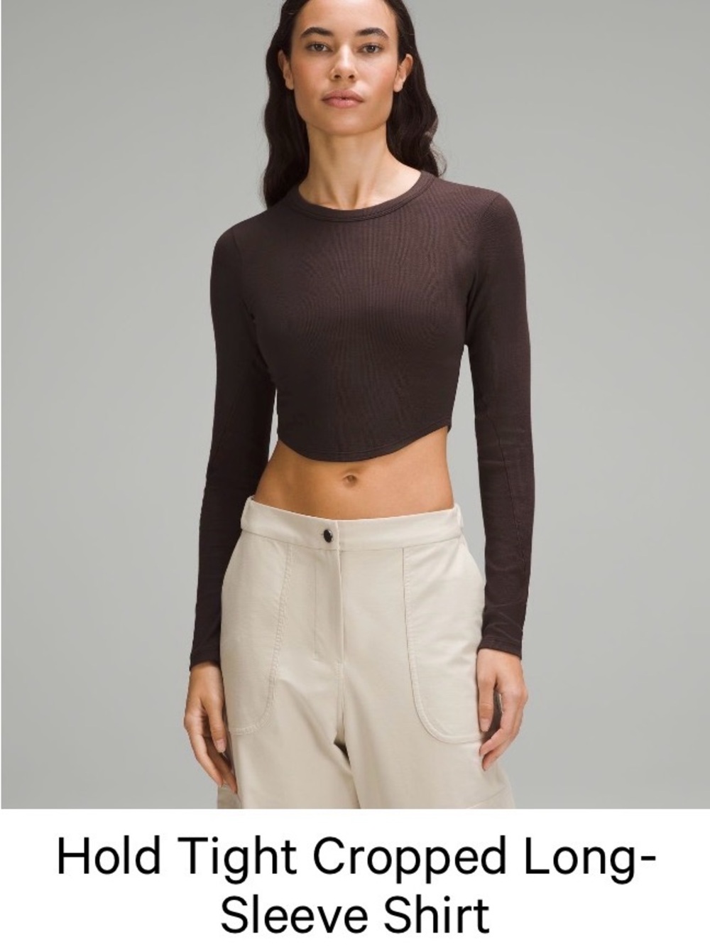 lululemon Hold Tight Cropped Long-Sleeve Shirt — espresso